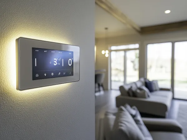 moderno termostato intelligente parete con luce ambiente